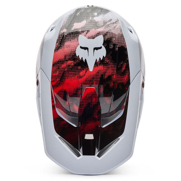 Fox - 2026 V1 Kairos White/Flo Red Helmet