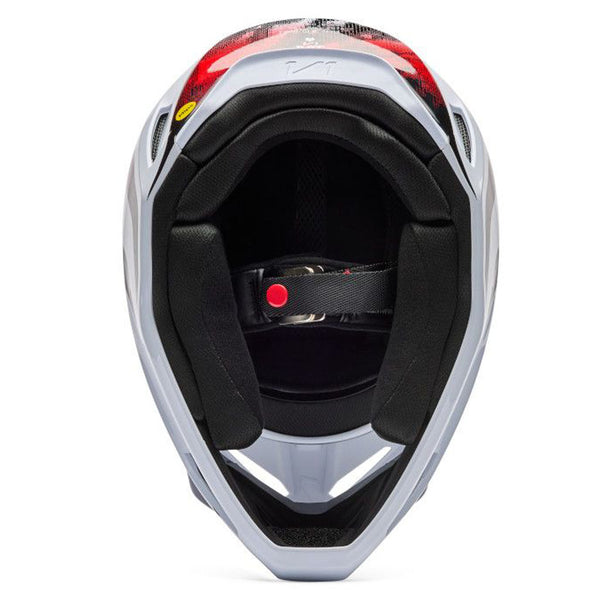 Fox - 2026 V1 Kairos White/Flo Red Helmet