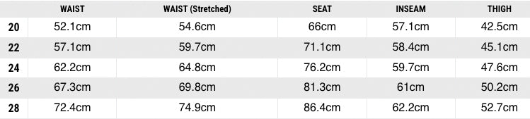 Fasthouse - Youth Carbon Method Black Pant Size Guide
