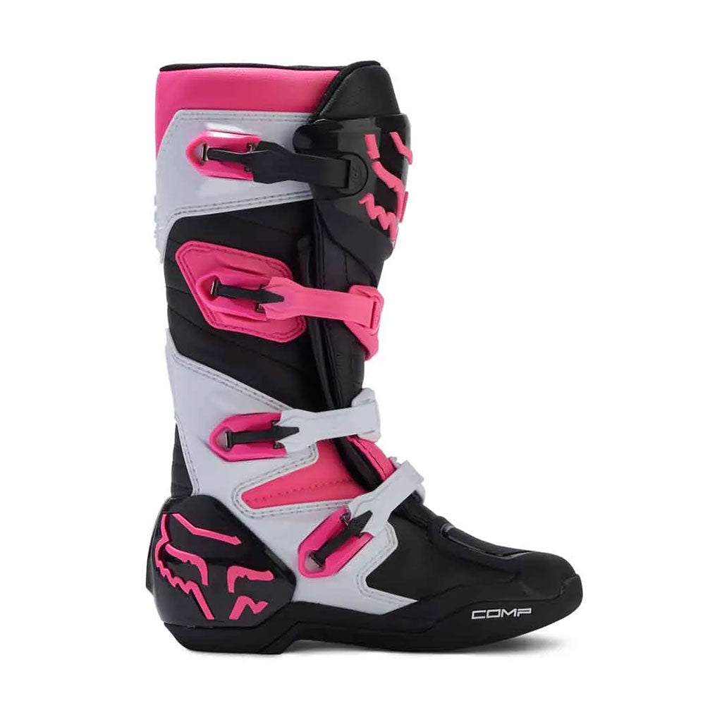 Fox - 2025 Womens Comp Black/White/Pink Mx Boots