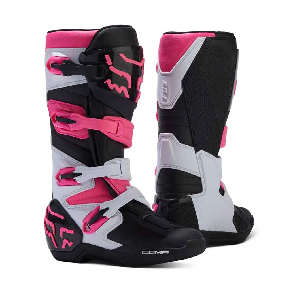 Fox - 2025 Womens Comp Black/White/Pink Mx Boots