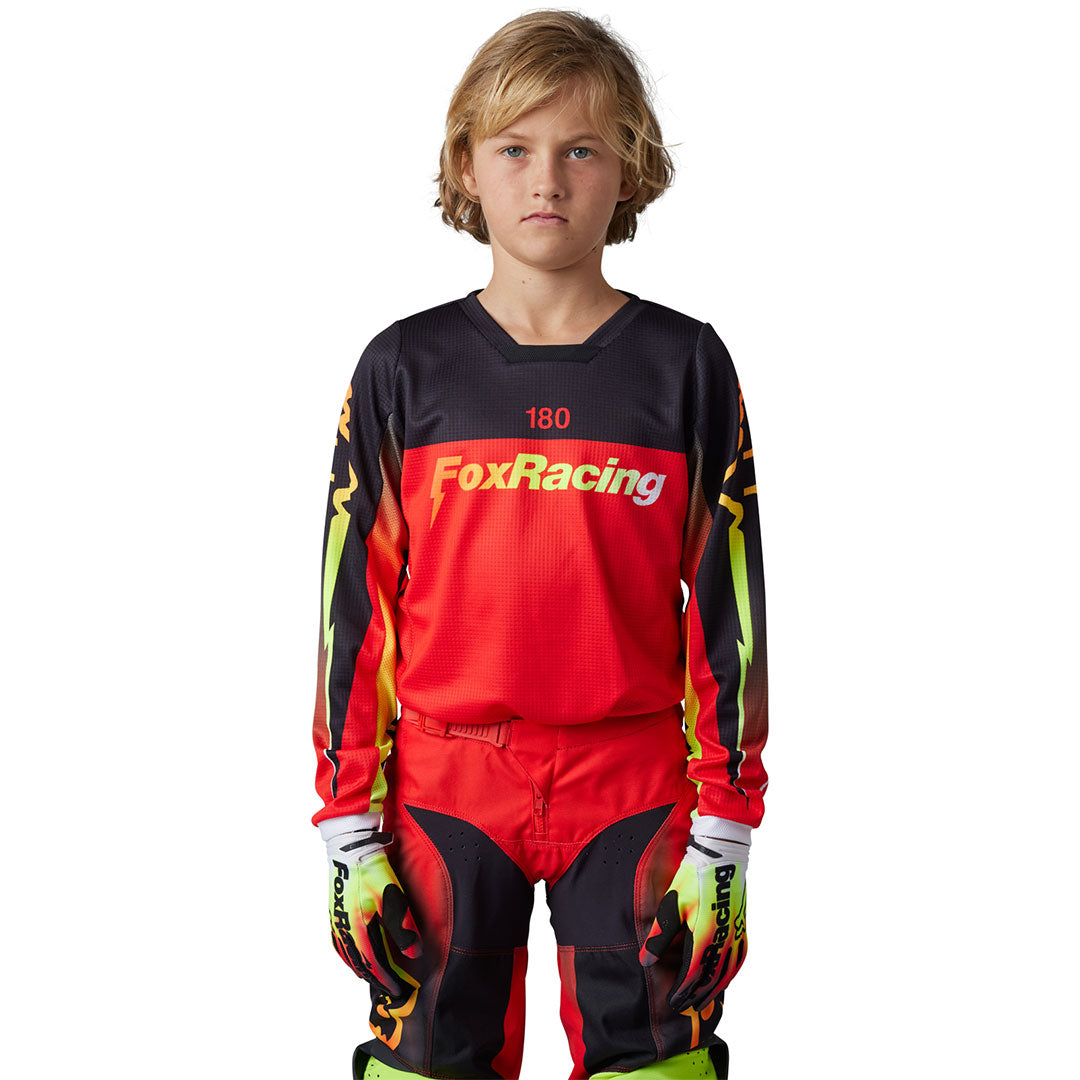 Fox - 2023 180 Youth Statk Black/Red Jersey