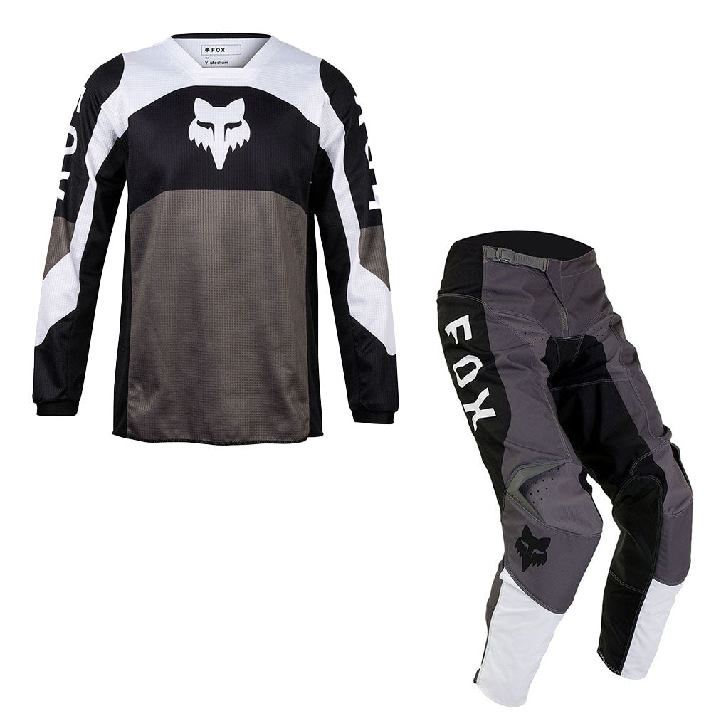 Fox - 2024 Youth 180 Nitro Black/Grey/White MX Combo