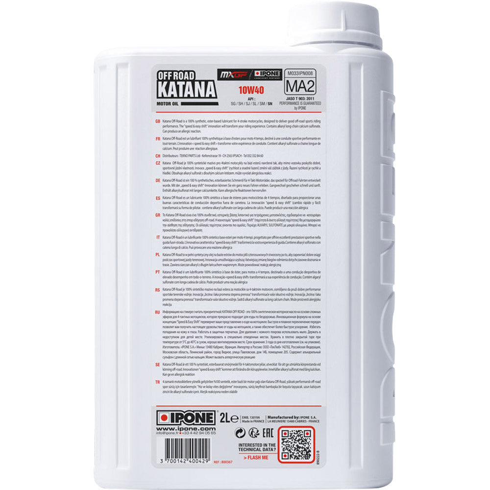 IPONE - Katana Off-Road 10W-40 4T Oil - 2L