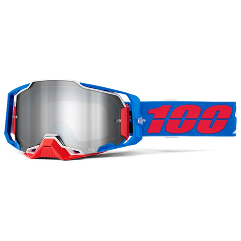 100% - Armega Ironclad Blue/Red Mirrored Lens Goggle