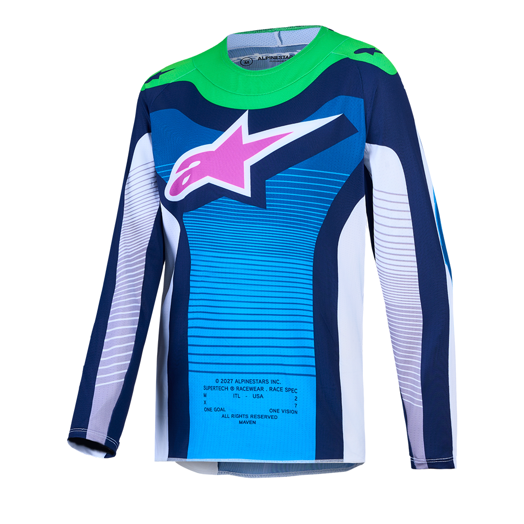 Alpinestars - 2027 Youth Supertech Maven White/Blue/Green Key Features