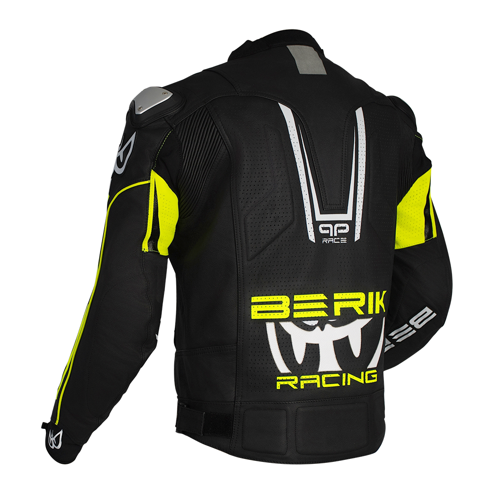 Berik - Apex Black/Flo Yellow leather Jacket