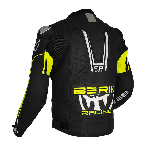 Berik - Apex Black/Flo Yellow leather Jacket