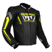 Berik - Apex Black/Flo Yellow leather Jacket
