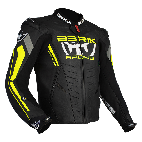 Berik - Apex Black/Flo Yellow leather Jacket
