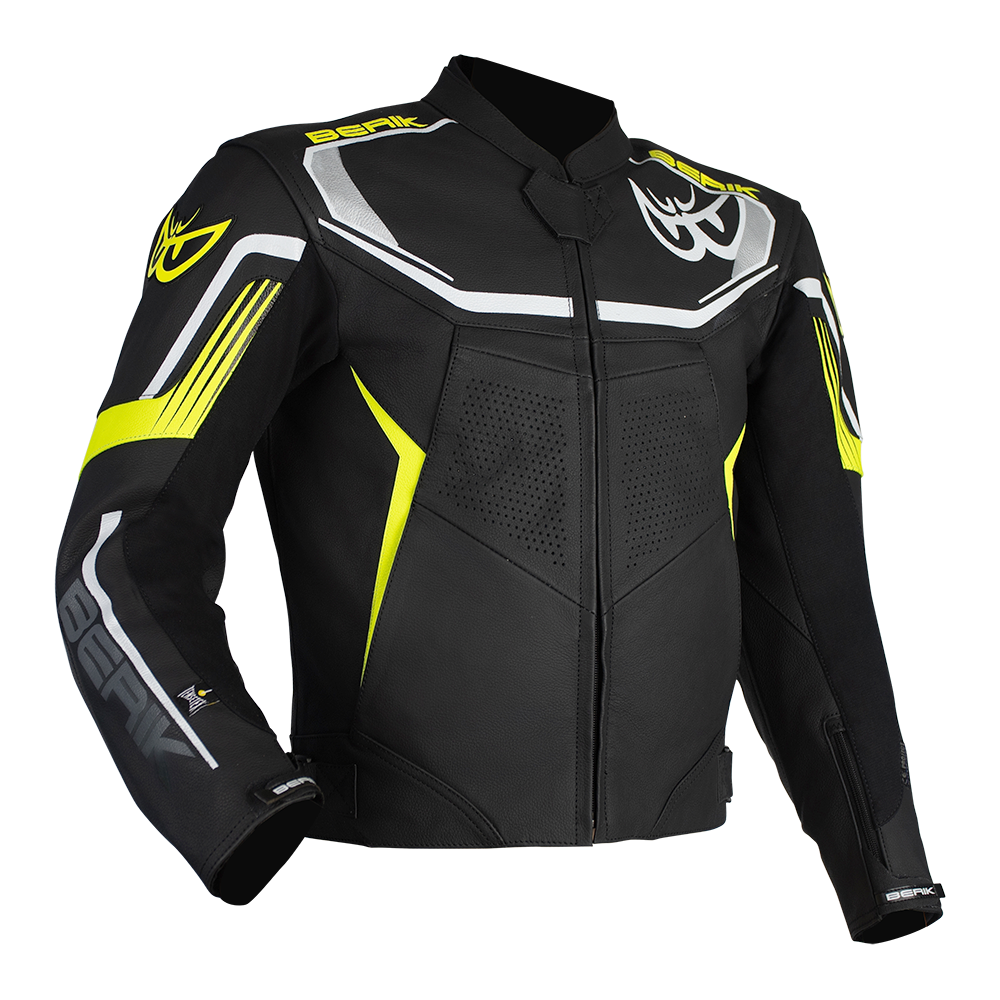 Berik - Strada Black/Yellow Leather Jacket - AMA Warehouse