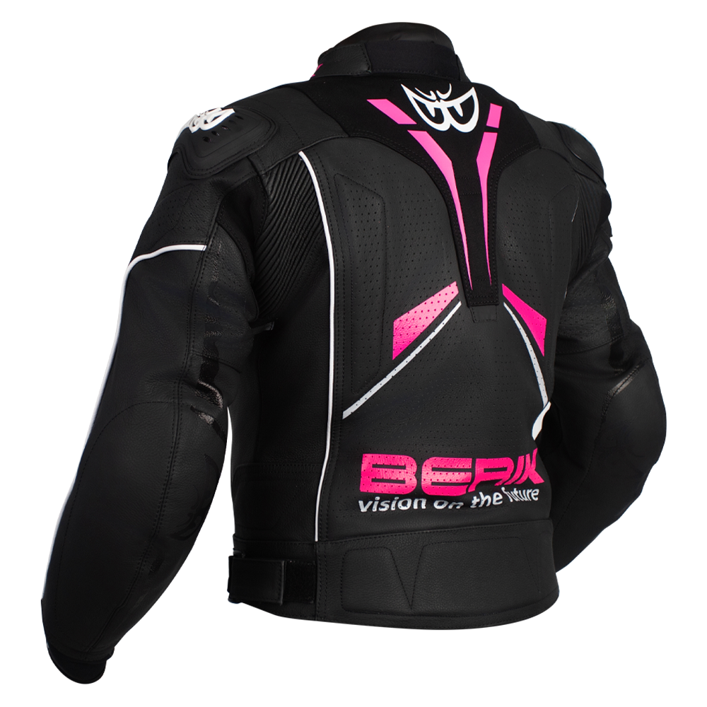 Berik - Ladies Valentina Black/Pink Leather Jacket