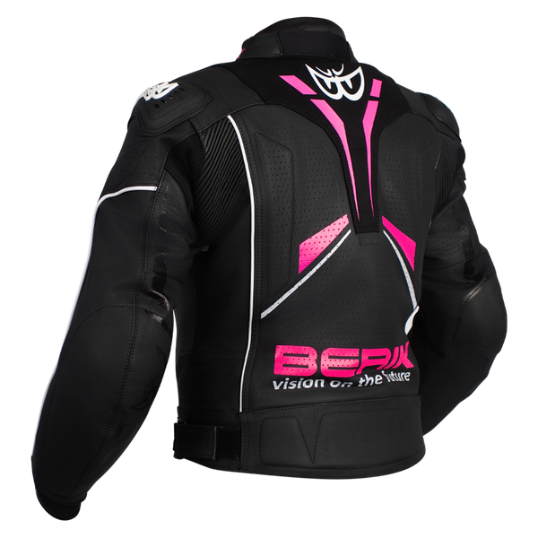 Berik - Ladies Valentina Black/Pink Leather Jacket