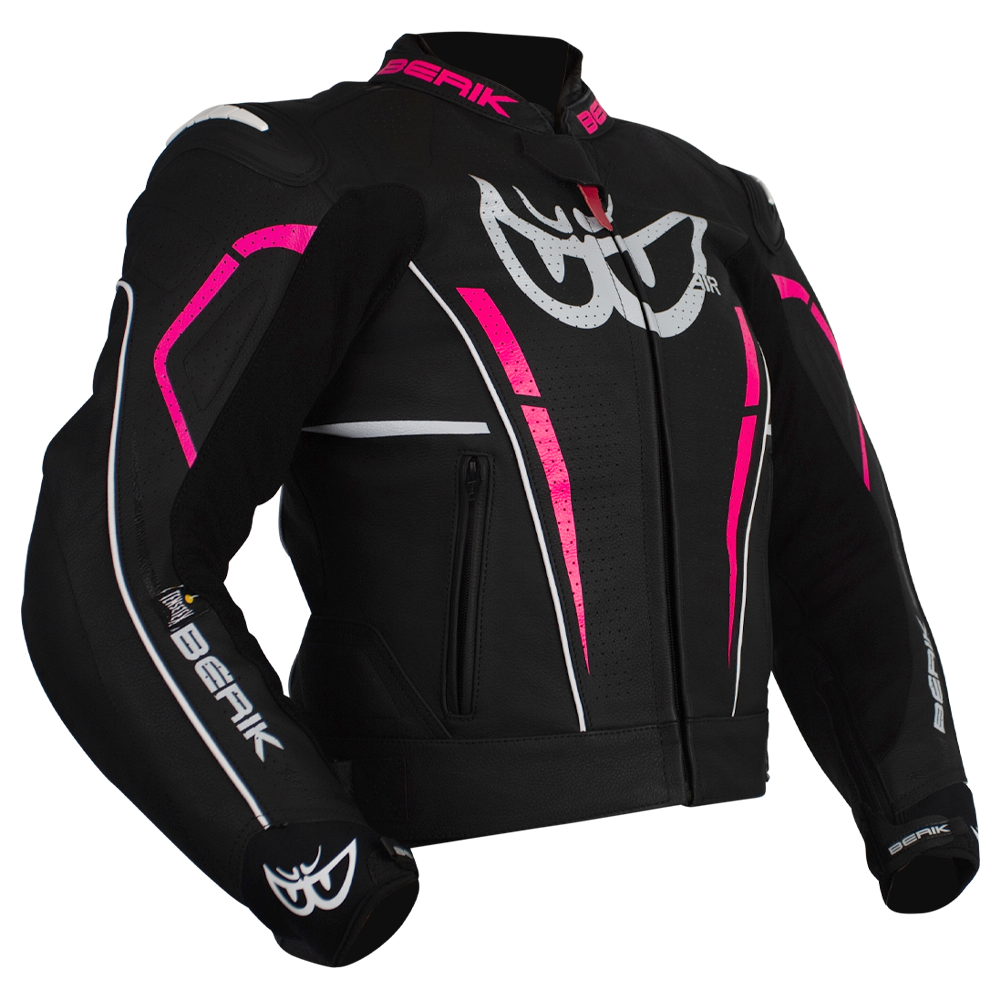 Berik - Ladies Valentina Black/Pink Leather Jacket