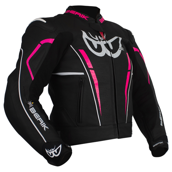 Berik - Ladies Valentina Black/Pink Leather Jacket