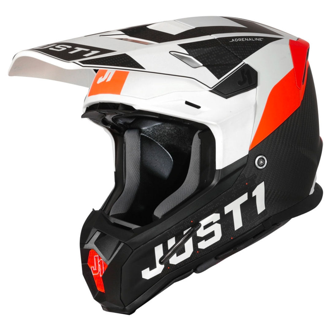 Just1 - J22 Youth Adrenaline Black/White/Orange Carbon Helmet