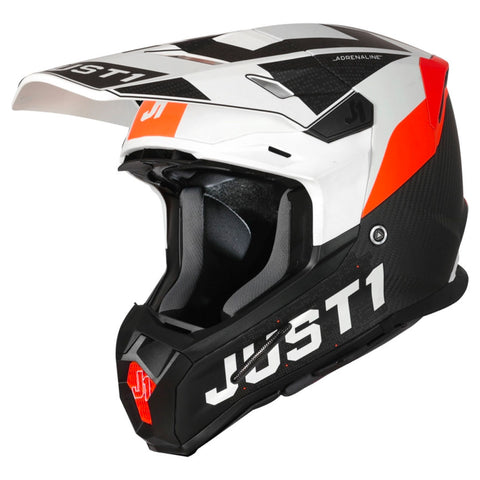 Just1 - J22 Youth Adrenaline Black/White/Orange Carbon Helmet