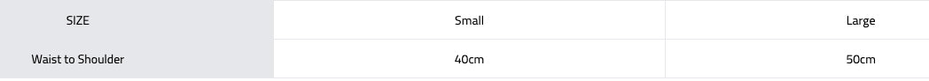 Knox - Micro-Lock MK2 Air Back Protector Size Guide