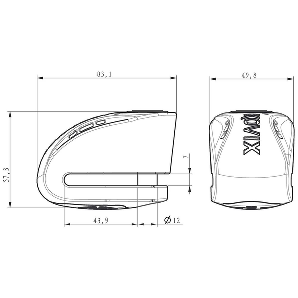Kovix - Overlord KNX12 Stainless Steel Alarm Disc Lock