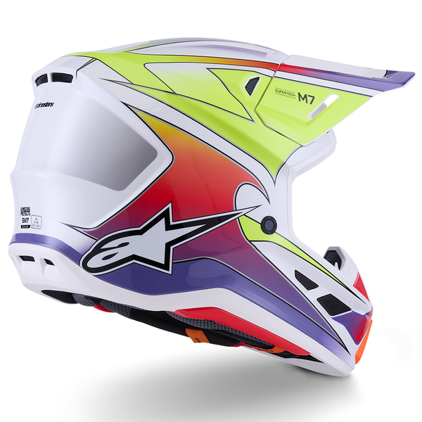 Alpinestars - 2026 SM7 Fuse White/Yellow/Purple Gloss Helmet