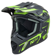 Nitro - MX760 Satin Black/Fluro Green Helmet