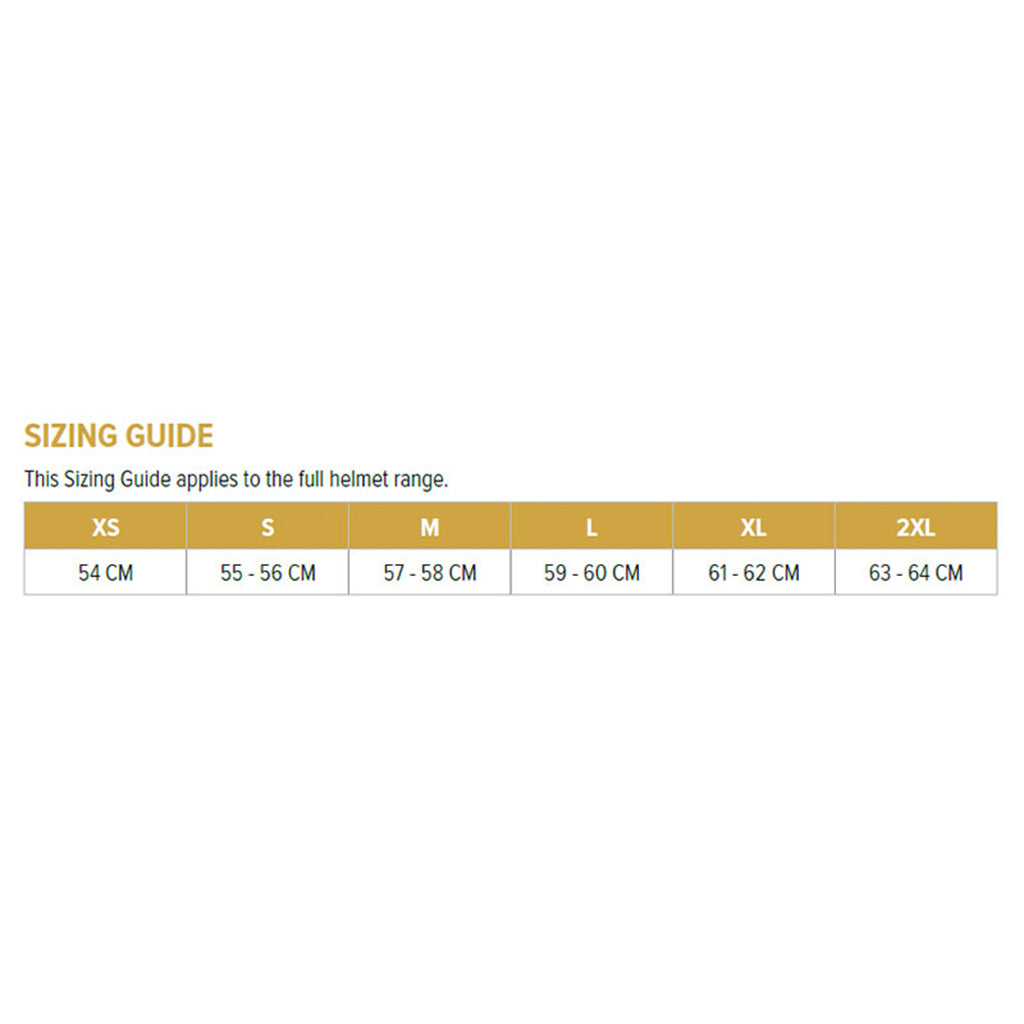 Merlin - Torres Block White/Red Dual Sport Helmet Size Guide