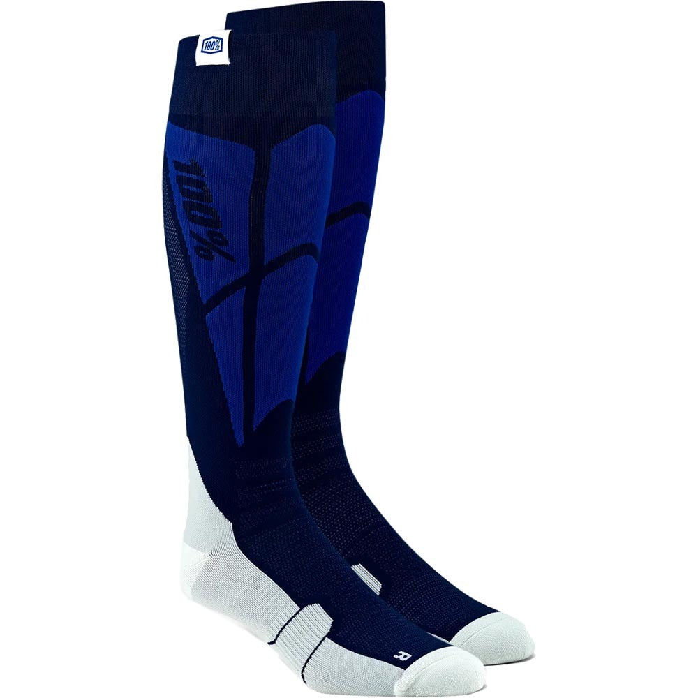 100% - Hi Side Performance Navy/Grey Moto Sock