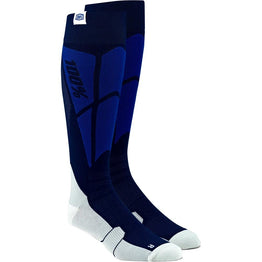 100% - Hi Side Performance Navy/Grey Moto Sock
