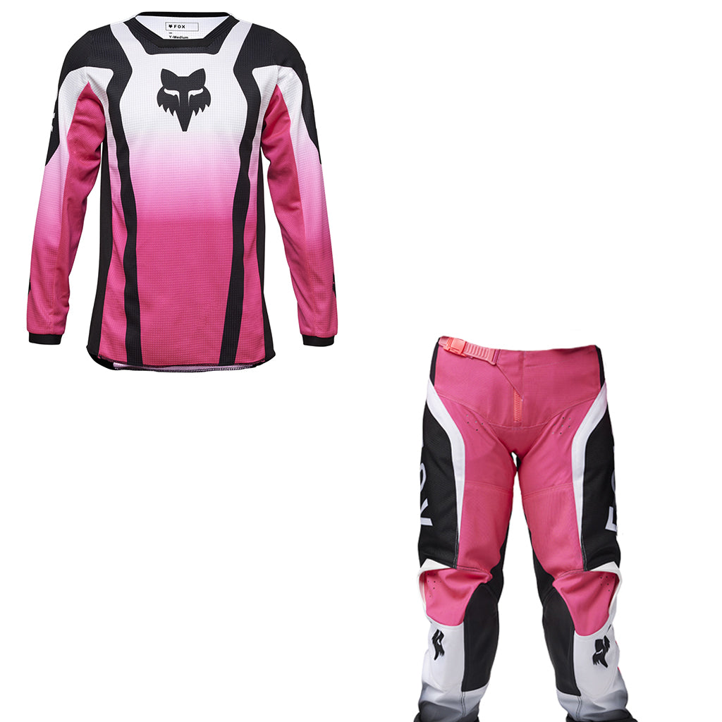 Fox - 2025 Youth Girls 180 Lean Black Pink MX Combo