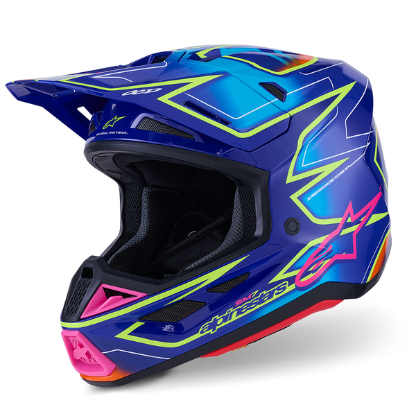Alpinestars - 2026 SM7 Cast Gloss Blue/Pink/Yellow Helmet