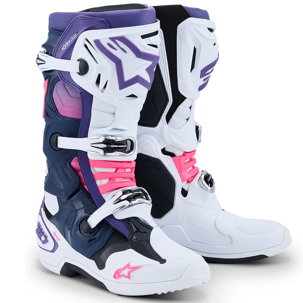 Alpinestars - 2026 Tech 10 White/Violet/Blue/Pink MX Boots