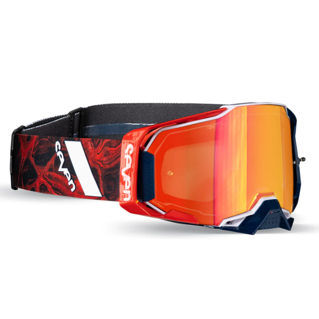 Seven - Armega Onyx Black/Red Mirrored Lens Goggle