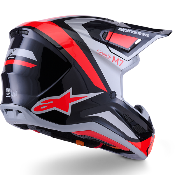 Alpinestars - 2026 SM7 Rise Black/Silver/Red Helmet
