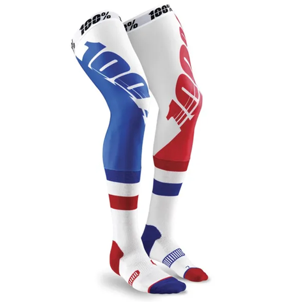 100% - Rev Corpo Blue/White/Red Knee Brace Sock