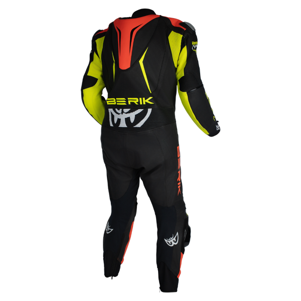 Berik - Mugello Black/Flo Yellow/Red 1 Piece Leather Suit