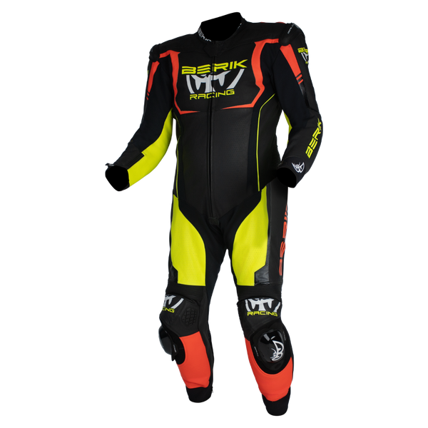 Berik - Mugello Black/Flo Yellow/Red 1 Piece Leather Suit