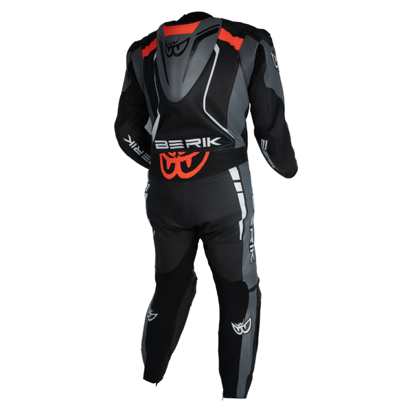Berik - Sicily Black/Grey/Red 1 Piece Leather Suit