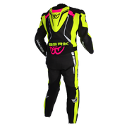 Berik - Sicily Black/Flo Yellow/Pink 1 Piece Leather Suit