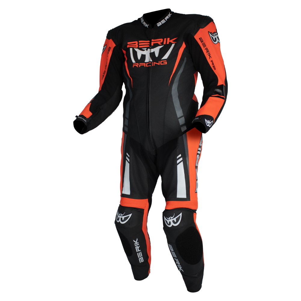 Berik - Sicily Black/Red 1 Piece Leather Suit