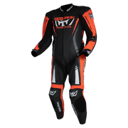 Berik - Sicily Black/Red 1 Piece Leather Suit