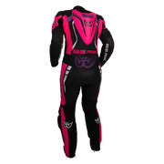 Berik - Ladies Sicily Black/Pink 1 Piece Leather Suit