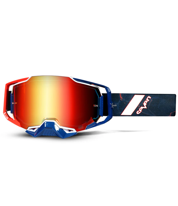 Seven - Armega Onyx Black/Red Mirrored Lens Goggle
