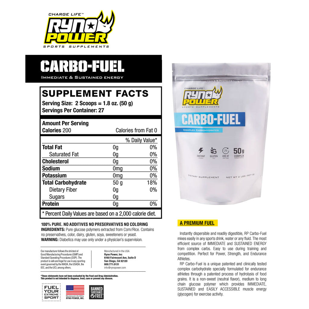 Ryno Power - Carbo-Fuel Powder Single Serve - 45g