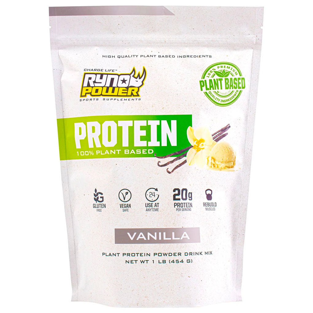 Ryno Power - Plant Based Protein Powder Vanilla Flavour - 454g