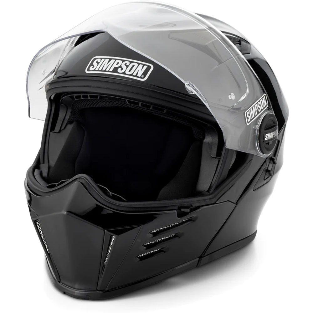 Simpson Cj Mod Simpson - Mod Bandit Gloss Black Modular Helmet - AMA Warehouse