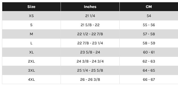 Scorpion Exo - Covert FX Matt Black Helmet Size Guide