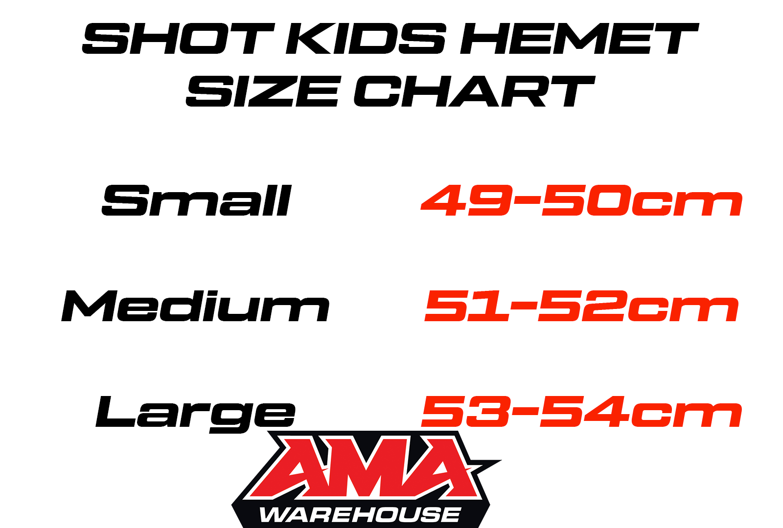 Shot - 2025 Youth Furious Apex Black/White/Yellow Helmet Size Guide