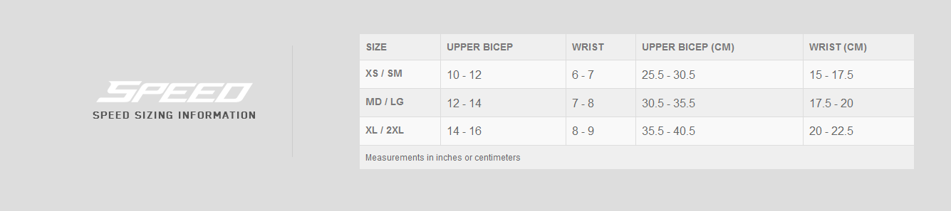 TLD - Speed Elbow Protection Sleeve Size Guide