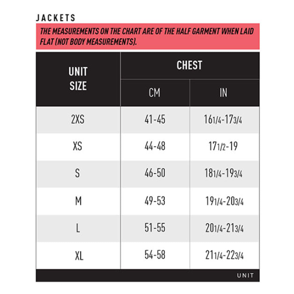 Unit - Ladies Black Aspect Jacket Size Guide