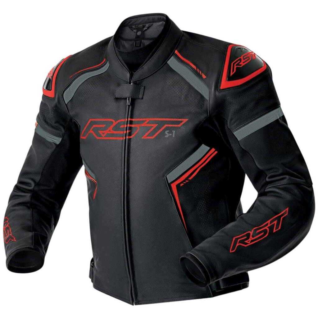 RST - S1 D30 CE Leather Black/Grey/Red Jacket